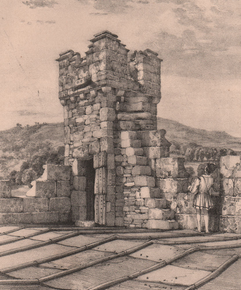 HADDON HALL. Watch tower. Derbyshire 1836 old antique vintage print picture